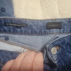 Talbots Light Blue Floral Boyfriend Jeans